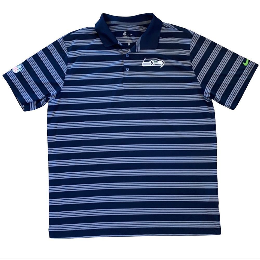 Nike NFL Seattle Seahawks Polo Golf Wicking Shirt Size XL